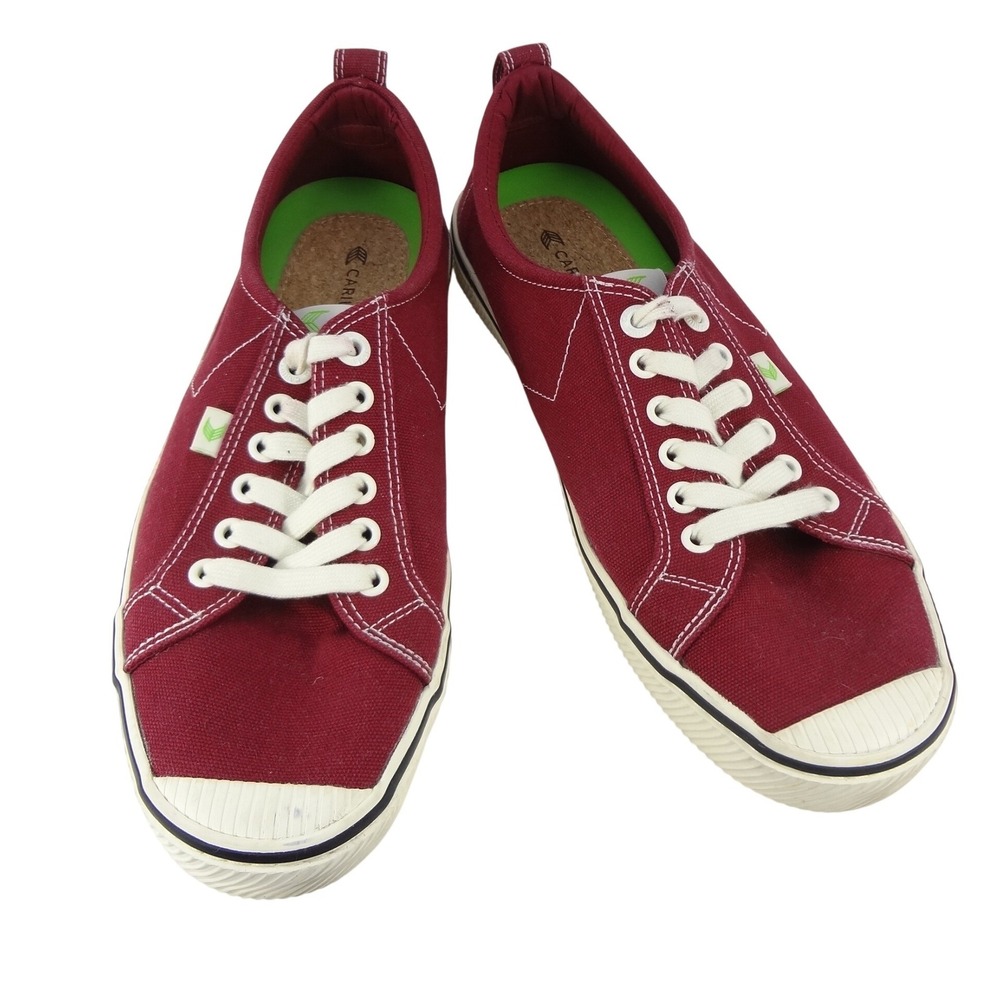 Cariuma OCA Low Burgundy Red Canvas‎ Sneakers Mens 10.5 Womens 12